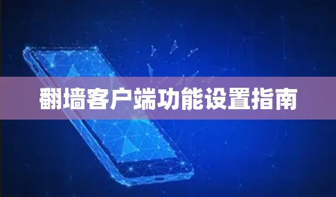 翻墙客户端功能设置指南