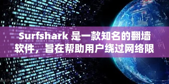 Surfshark 是一款知名的翻墙软件，旨在帮助用户绕过网络限制，访问被限制的网站或内容。以下是我对 Surfshark 的评测，重点放在其稳定性和梯子工具的功能上