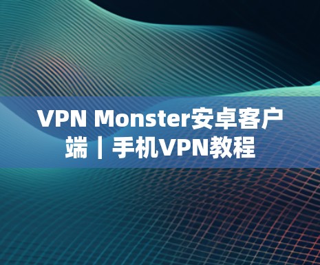 VPN Monster安卓客户端｜手机VPN教程