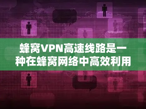 蜂窝VPN高速线路是一种在蜂窝网络中高效利用资源的VPN技术，旨在通过优化路由和传输方式，提供高速、安全的网络连接，解决蜂窝网络中可能存在的连接速度瓶颈问题。以下是对蜂窝VPN高速线路的详细分析